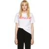 VERSACE VERSACE WHITE EMBROIDERED LOGO T-SHIRT
