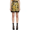 Versace Pleated Printed Silk-twill Mini Skirt In A7900 Multi