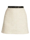 MIU MIU Sequin Tweed A-Line Mini Skirt
