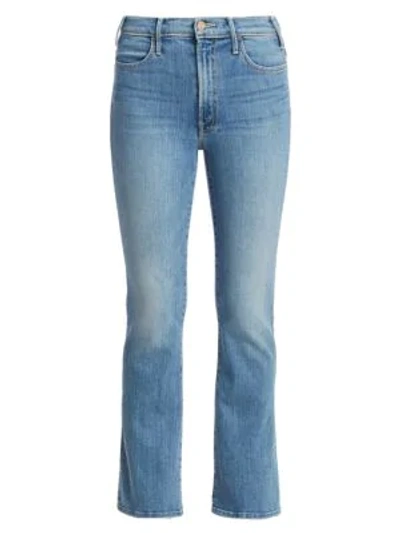 Mother Hustler High-rise Ankle Crop Flare Jeans In Final Frontier