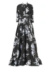 CAROLINA HERRERA FLORAL STRETCH-SILK TRENCH GOWN