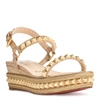 CHRISTIAN LOUBOUTIN PYRADIAMS 60 LIEGE PEPITE GOLD WEDGES,CL14543S