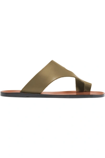 Atp Atelier Roma Cutout Leather Sandals In Army Green