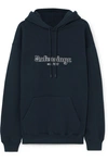 BALENCIAGA EMBROIDERED COTTON-JERSEY HOODIE