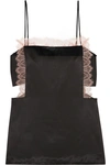 3.1 PHILLIP LIM / フィリップ リム LACE-TRIMMED CUTOUT SATIN TOP
