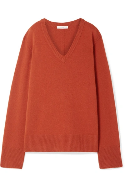 The Row Elaine Oversized Wool And Cashmere-blend Sweater In Brick