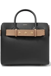 BURBERRY SMALL BELTED TEXTURED-LEATHER TOTE