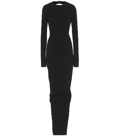 Rick Owens Cotton-blend Maxi Dress In Black