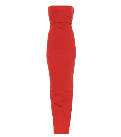 Rick Owens Bustier Cotton-blend Gown In Red
