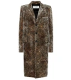 Saint Laurent Chesterfield Leopard-print Coat In Beige