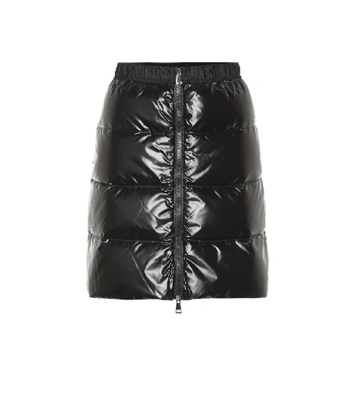 Moncler Quilted Down Miniskirt In Black