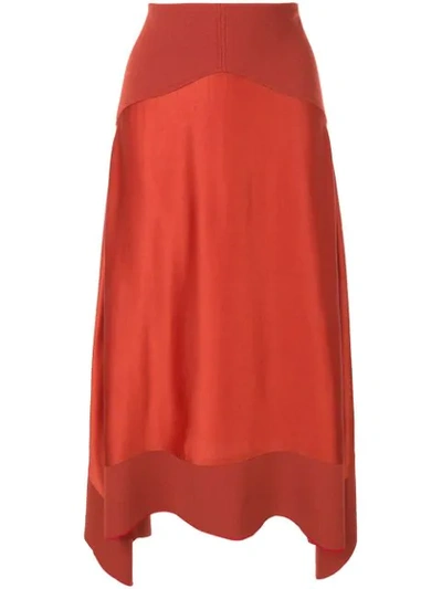 Dion Lee Satin Transfer Skirt In Red