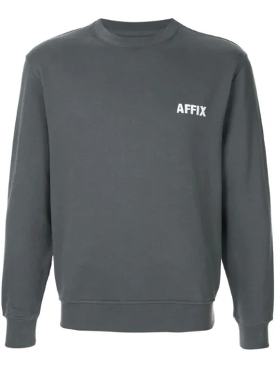 Affix Logo-embroidered Fleece-back Cotton-jersey Sweatshirt In Util Grey