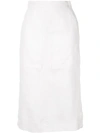VENROY VENROY 中长口袋半身裙 - 白色