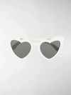 Saint Laurent Heart Sunglasses In White