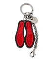 Christian Louboutin Men's Signature Red Lug Sole Keyring In Black/red