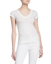 L Agence Becca V-neck Short-sleeve Tee In White