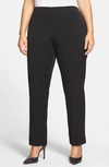 Vince Camuto Women's Plus Size Front-seam Straight-leg Pants In Rich Black