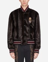 DOLCE & GABBANA FAUX FUR JACKET WITH PATCH