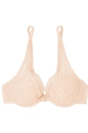 CHANTELLE SPIRIT STRETCH-LACE AND TULLE UNDERWIRED PLUNGE BRA