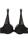 CHANTELLE SPIRIT STRETCH-LACE AND TULLE UNDERWIRED PLUNGE BRA