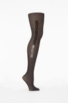 Alexander Wang Wang Crystal Logo Tights In Black