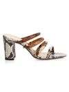 Schutz Felisa Strappy Snakeskin-embossed Leather Mules In Natural Snake