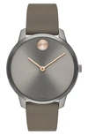 MOVADO BOLD LEATHER STRAP WATCH, 35MM,3600593
