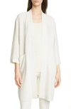 Eileen Fisher Silk Georgette Crepe Kimono Jacket In Bone