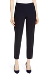 Hugo Boss Tiluna Soft Stretch Side Zip Ponte Trousers In Navy