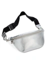 STEVE MADDEN METALLIC PEBBLE BELT BAG