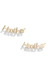 ARGENTO VIVO PERSONALIZED NAMEPLATE EARRINGS,CPS45656