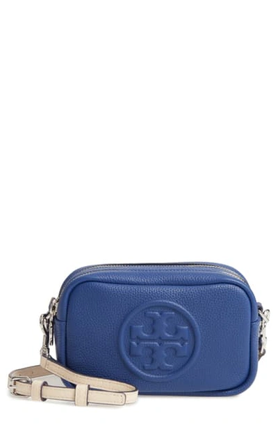 Tory Burch Perry Bombe Leather Crossbody Bag - Blue In Bright Indigo