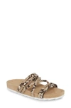 J/slides Tess Strappy Slide Sandal In Natural Embossed Leather