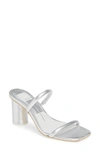 Dolce Vita Women's Noles Strappy Round-heel Sandals In Silver Leather
