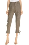 JOIE TELUTCI TIE CUFF LINEN CARGO PANTS,19-1-889-PT01121