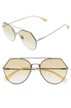 Fendi Eyeline 55mm Sunglasses - Silver/ Honey