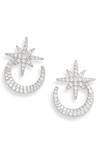 APM MONACO METEORITES DE NOEL PAVE STAR HOOP EARRINGS,AE11049OX