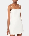 French Connection Whisper Ruffle Trim Sweetheart Dress In Summer White