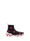 RED VALENTINO HEARTS PRINTED SOCKS SNEAKERS,10972001