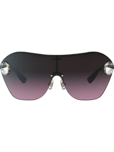 Miu Miu Eyewear Enchant Sunglasses - 黑色 In Zvn153 Pale Gold