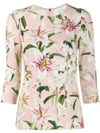 DOLCE & GABBANA TOP MIT LILIEN-PRINT