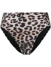 Ganni Leopard-print Bikini Bottoms In Neutrals