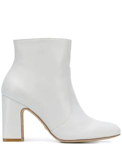 Stuart Weitzman Nell Ankle Boots In White