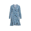 RUMOUR LONDON ABBY RUFFLED SILK WRAP DRESS WITH CHERRY BLOSSOM PRINT