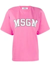 Msgm Logo-print Boxy T-shirt In Pink