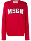 Msgm College Logo Sweatshirt In Red