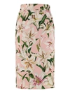 Dolce & Gabbana Printed Cady Stretch Pencil Skirt In Pink