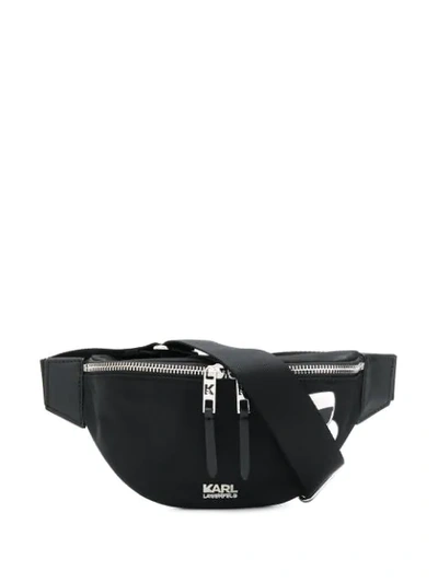 Karl Lagerfeld K/ikonik Nylon Belt Bag In Black