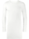 RICK OWENS RICK OWENS LONGLINE KNITTED TOP - WHITE